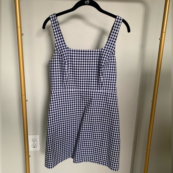 Favorite Daughter The Breakup Dress in Navy Gingham - Picture 4 of 6